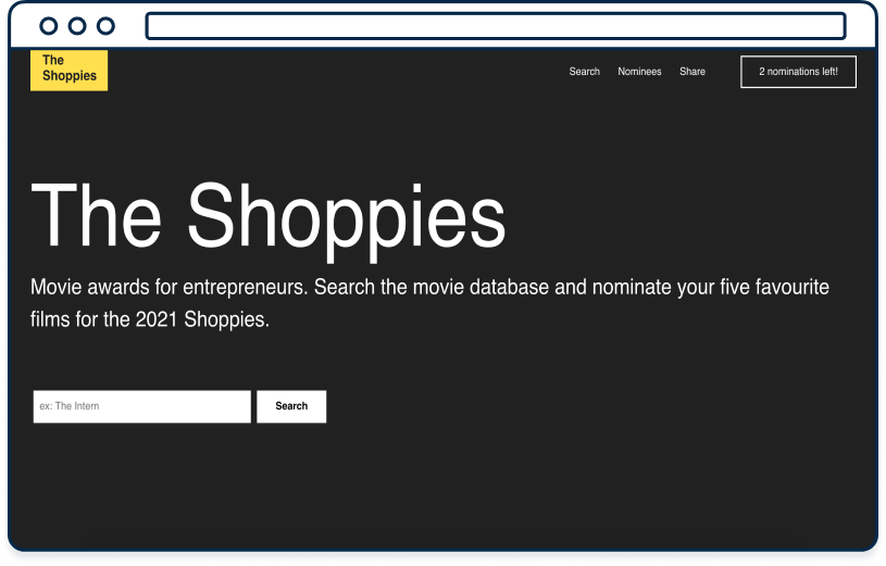 desktop screenshot of The Shoppies project